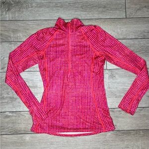 Under Armour Pink Cold Gear Base Layer Running  1/4 Zip Pullover in Neon Pink XS